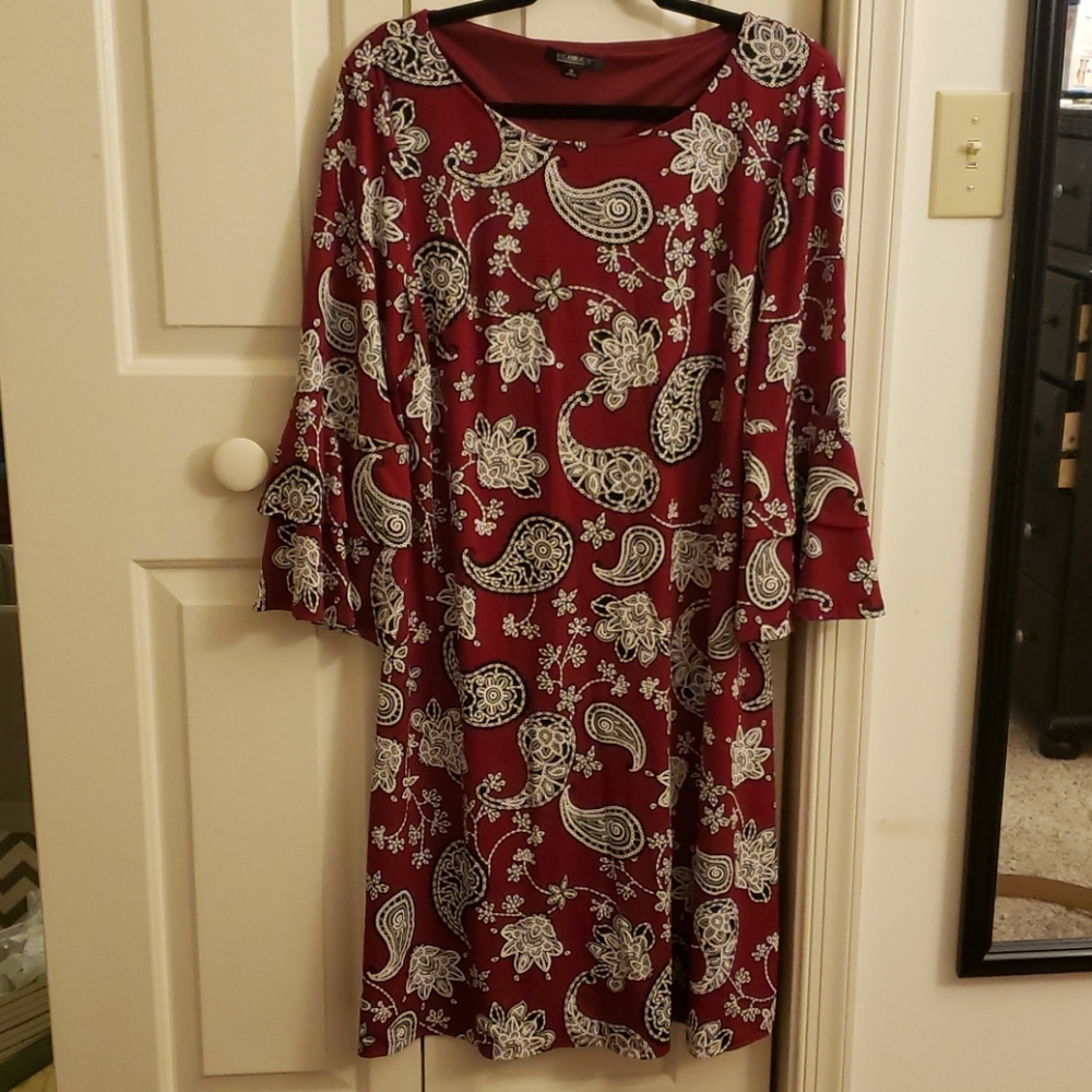 Cranberry paisley dress